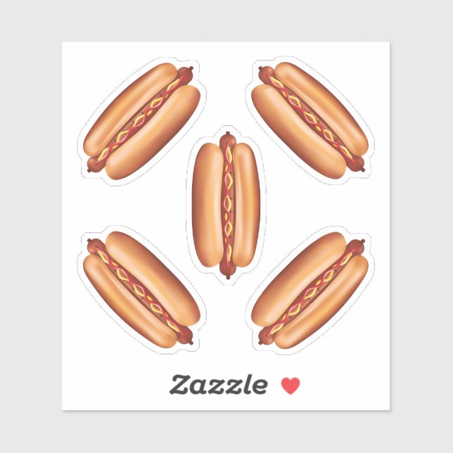Autocollant d'illustrations de Hot Dog Fast Food (Feuille)