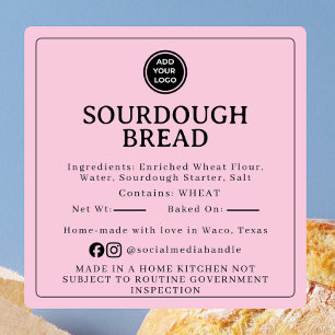 Autocollant d'ingrédient de levain rose Cottage La