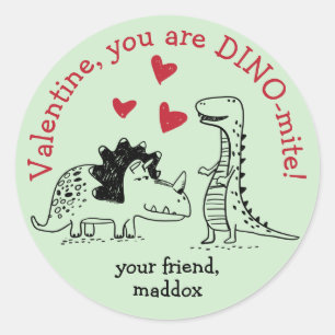 Autocollant Dinosaur Valentine