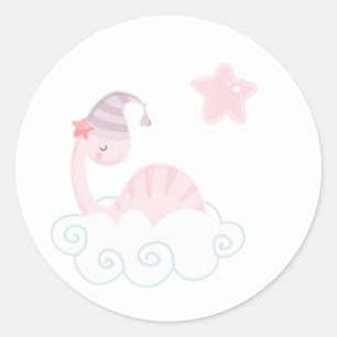 Autocollant Dinosaure Rose