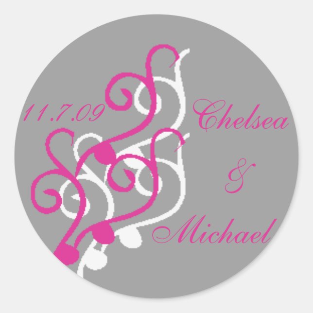 Autocollant d'invitation de mariage (Devant)