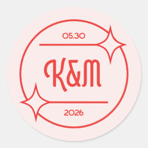 Autocollant d'invitation de mariage inspiré du din
