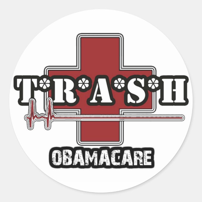 Autocollant d'Obamacare de déchets (Devant)