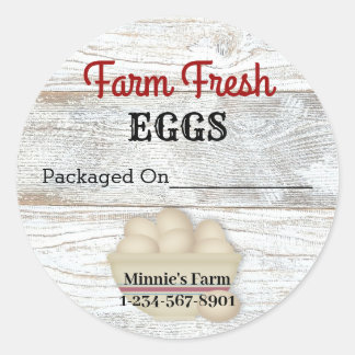 Autocollant d'oeufs frais de ferme