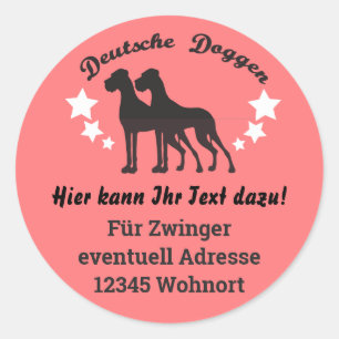 Autocollant Dogue Allemand Allemand