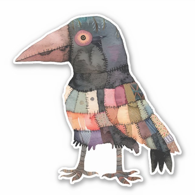 Autocollant d'oiseaux de Corneille (Devant)
