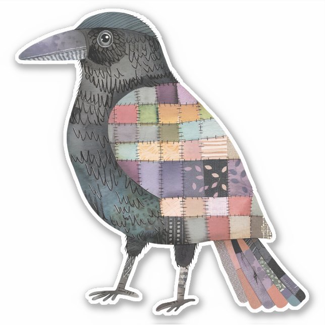 Autocollant d'oiseaux de Corneille (Devant)