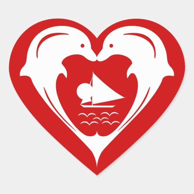 Autocollant Dolphins Heart (Devant)