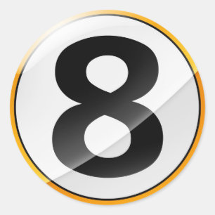 Autocollant d'or du numéro 8