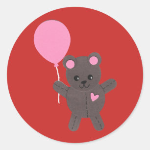 Autocollant d'ours d'anniversaire