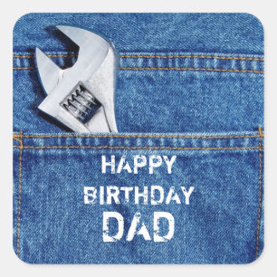 Autocollant d'outil de papa de joyeux anniversaire
