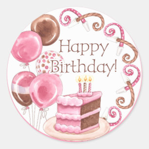 Autocollant doux de joyeux anniversaire de bonbons