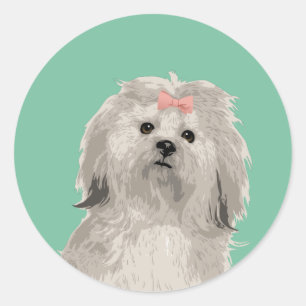 Autocollant doux de Lhasa Apso pour des amoureux