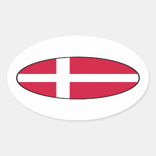 Autocollant d'ovale de drapeau du Danemark