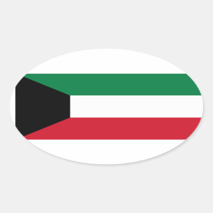 Autocollant d'ovale de drapeau du Kowéit
