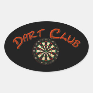 Autocollant d'ovale de logo de club de dard