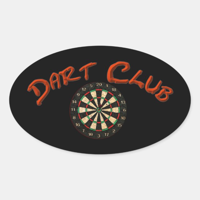 Autocollant d'ovale de logo de club de dard (Devant)