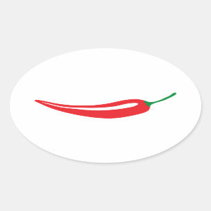 Autocollant d'ovale de poivre de piment rouge