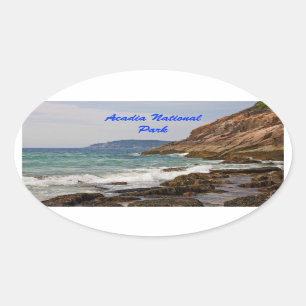 Autocollant d'ovale de rivage d'Acadia