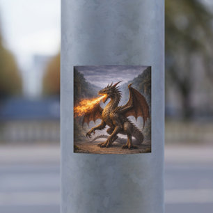 Autocollant Dragon de Feu – Dragon Mythique Féroce