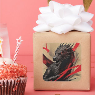 Autocollant Dragon de l'Ombre Cramoisi