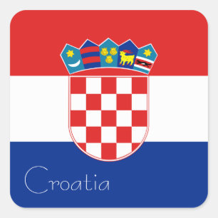 Autocollant Drapeau de la Croatie (Carré)