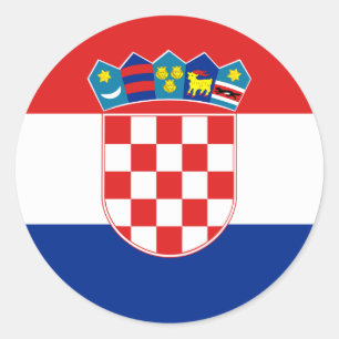 Autocollant Drapeau de la Croatie (Cercle)