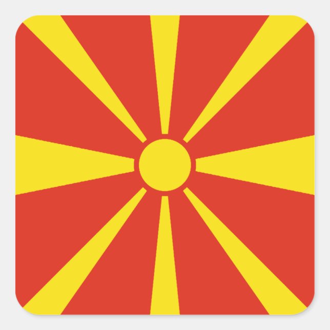Autocollant drapeau de la Macédoine du Nord (Devant)