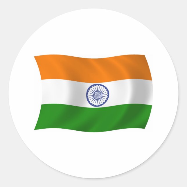 Autocollant Drapeau de l'Inde (Devant)