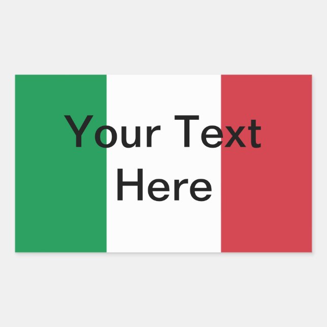 Autocollant Drapeau Italien - Personnalisable (Devant)