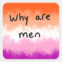 Autocollant drapeau lesbien « pourquoi les hommes