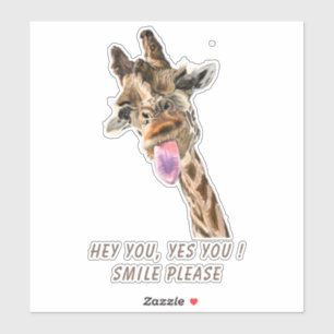 Autocollant drôle avec girafe joueur - Texte perso