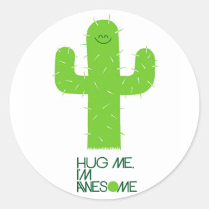 Autocollant drôle de cactus