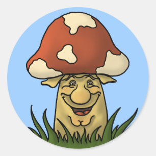 autocollant drôle de champignon de Monsieur