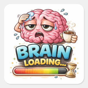 Autocollant drôle de chargement du cerveau