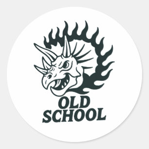 Autocollant drôle de dinosaure de l'école vintage
