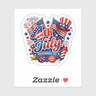 Autocollant du 4 juillet Jour de l'Indépendance Pa
