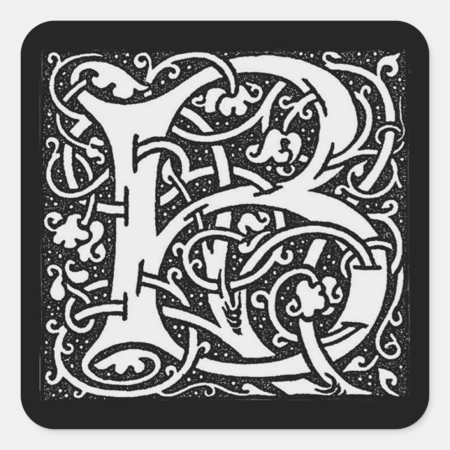 Autocollant du ` B de lettre de William Morris' - (Devant)