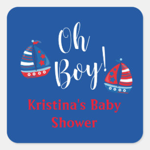 Autocollant du Baby shower Nautical Boy