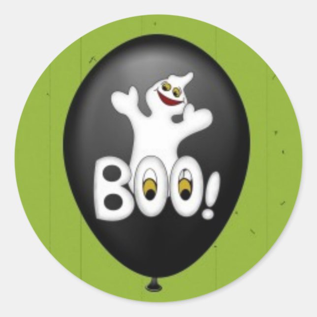 Autocollant du ballon fantôme d'Halloween (Devant)
