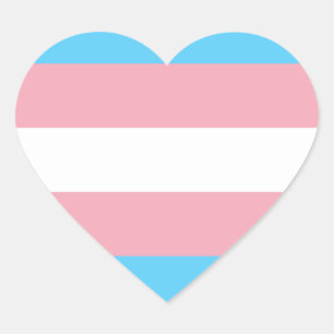 autocollant du coeur du drapeau transgenre