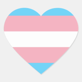 autocollant du coeur du drapeau transgenre