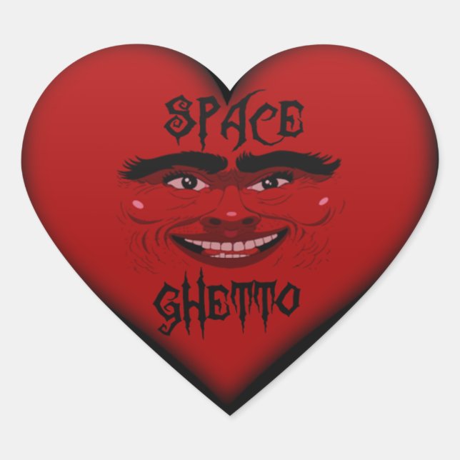 autocollant du coeur du ghetto de l'espace (Devant)