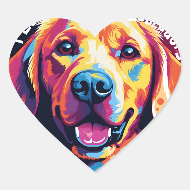 Autocollant du coeur du Labrador (Devant)