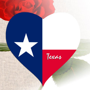 Autocollant du cœur du Texas, drapeau patriotique