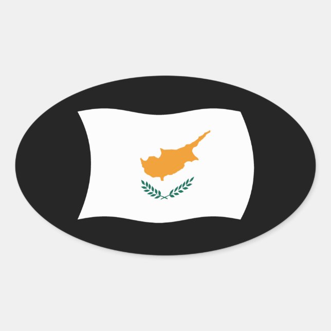 Autocollant du drapeau de Chypre (Devant)
