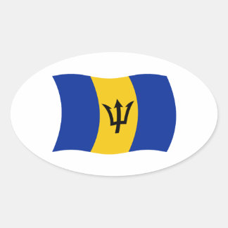 Autocollant du drapeau de la Barbade