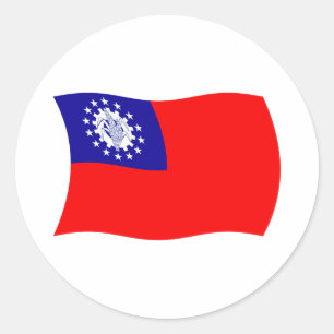 Autocollant du drapeau de la Birmanie