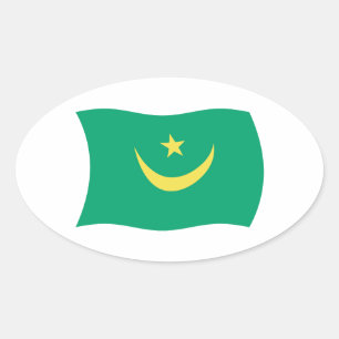 Autocollant du drapeau de la Mauritanie
