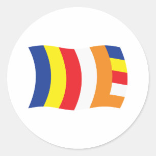 Autocollant du drapeau de la religion bouddhiste